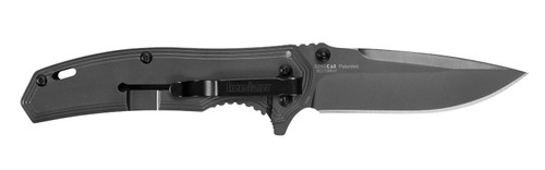 Kershaw Fringe 8310 3" Folding Plain Drop Point Gray TiN 8Cr13MoV Stainless Steel Blade Carbon Fiber/SS Handle Pocket Clip