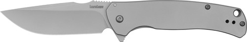 Kershaw 1416 Scour EDC Folding Knife 3.30" Drop Point 8Cr13MoV Blade, Bead Blasted Steel Handle