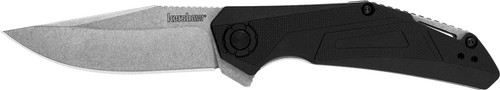 Kershaw Camshaft EDC Folding Knife 1370, 3" Clip Point Stonewashed 4Cr14 Blade with Black GFN Handle