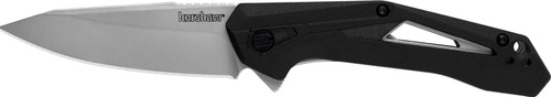 Kershaw Airlock EDC Folding Knife 1385, 3" Drop Point Bead Blasted 5Cr13MoV Blade with Black GFN Handle