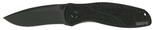 Kershaw Blur Black Folding Knife 3.40" Drop Point 14C28N DLC Coated Blade, Black Anodized Aluminum Handle