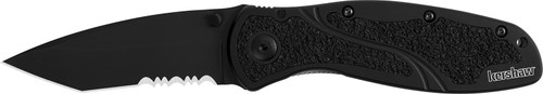 Kershaw Blur 1670TBLKST 3.40" Assisted-Open Tanto Knife Black DLC Partially Serrated Blade Black Anodized Handle with Pocket Clip