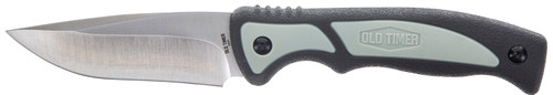 Old Timer Trail Boss Fixed Knife 1137135 3.70" Drop Point Stainless Blade 5.25" TPE Handle with Sheath