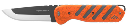 Outdoor Edge HTX35B6C 3.50" Plain Folding Knife 420J2 SS, Orange/Gray