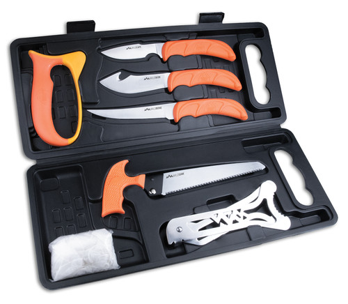 Outdoor Edge Wild Pak WP2 Complete Game Processing Knife Kit 420J2 SS Blades Blaze Orange Handle