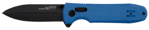 SOG Pentagon XR LTE 3.60" TiNi Spear Point Folding Knife Cryo CTS XHP Blade Blue G10 Handle Includes Belt Clip
