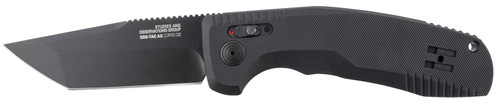 SOG SOG15380357 SOG-TAC Auto 3.43" Tanto Folding Knife Plain Black TiNi D2 Steel Blade Black Aluminum Handle