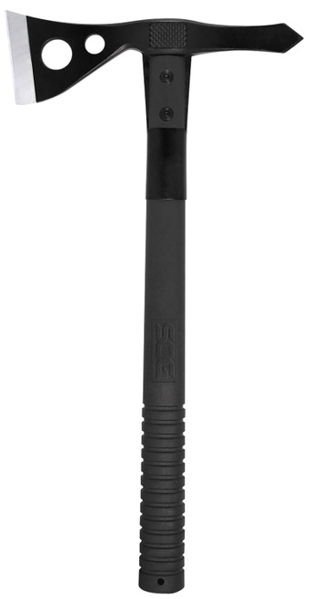 SOG Tactical Tomahawk 420HC Stainless Steel Head 2.75" Blade Black Coated Checkered GRN Handle 15.75" Overall Nylon Sheath Included