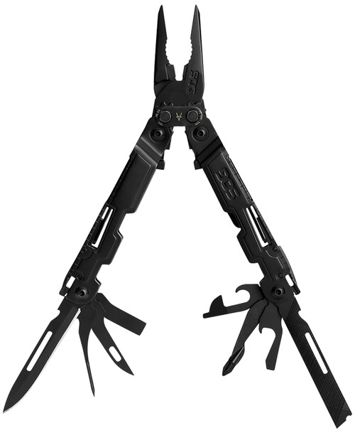 SOG PowerAccess Black Stainless Steel Multi-Tool 5.90" Long 18 Tools Compound Leverage Mechanism