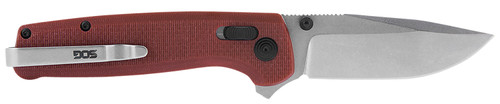 SOG Terminus XR 2.95" Folding Plain Clip Point D2 Steel Blade Crimson G10 Handle Includes Presentation Box and Belt Clip