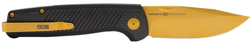 SOG Terminus SJ LTE 2.90" Plain Gold TiNi S35VN Folding Knife with Graphite G10 Handle