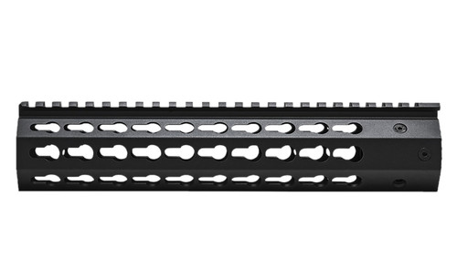 NcStar VMARFFKMC AR-15/M4 KeyMod Handguard, 10" Free-Float Black Aluminum, Picatinny Rail