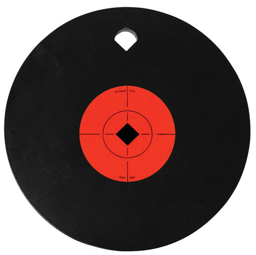 Birchwood Casey 47614 10" AR500 Steel Circle Single-Hole Hanging Target 3/8" Thick Black/Orange
