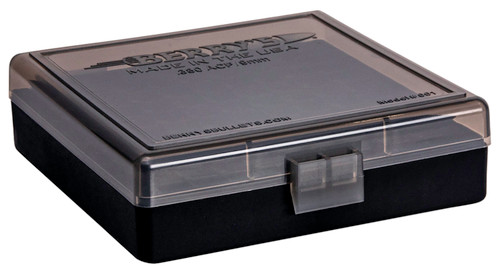 Berry's 41236 Smoke/Black Polypropylene Ammo Box 9mm / .380 ACP 100-Round Capacity