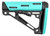 Hogue 13440 Aqua OverMolded Anti-Rattle Collapsible Buttstock for AR-15/M16 Mil-Spec Tube Compatible