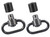 Outdoor Connection PBS19122 Push Button Swivel Set 1.25" Black Steel