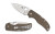 Spyderco Native 5, Folding Knife, 2.95" Drop Point Blade, CPM CRU-WEAR Blade Steel, 6.95" Overall Length, Back Lock, Satin Finish, Silver Blade, Brown Canvas Micarta Handle C41MPCW5