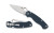 Spyderco Para Military 2, Folding Plain Edge Knife, CPM SPY27 Steel, Blue G10 Handle, 3.45" Blade C81GPCBL2