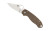 Spyderco Para 3, Folding Plain Edge Knife, CPM CRU-WEAR, Brown Canvas Micarta Handle, 2.92" Blade C223MPCW