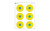 Action Target High Visibility PR-BE6 Six Bull's-Eye Paper Target, Fluorescent Yellow, 17.5"x23", Box of 100