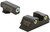 AmeriGlo GL431 Green Tritium Front & Yellow Tritium White Outline Rear Classic Sight Set for Glock 42/43/43X/48