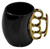 Caliber Gourmet CBGM1026 Novelty Brass Knuckles Ceramic Coffee Mug Black & Gold