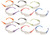 Pyramex Intruder Adult Safety Eyewear S4110SMP Clear Anti-Scratch Polycarbonate Lens Multi-Color Temples 12 Pair