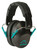 Walker's Pro Low Profile Passive Shooting Muff 22 dB Black Teal Accent Polymer