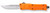 CobraTec Knives SORCTK1SDNS CTK-1 Small 2.75" OTF Drop Point Plain D2 Steel Blade/Orange Aluminum Handle Features Glass Breaker Includes Pocket Clip