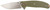 CRKT Butte 3.36" Folding Plain Stonewashed D2 Blade OD Green G10 Handle Deadbolt Lock Includes Pocket Clip