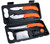 Outdoor Edge WL6 WildLite Game Processor Kit Fixed Boning/Caper/Skinner Plain 420J2 SS Blades, Blaze Orange Textured TPR Handles, 5 Pieces Includes Carry Case