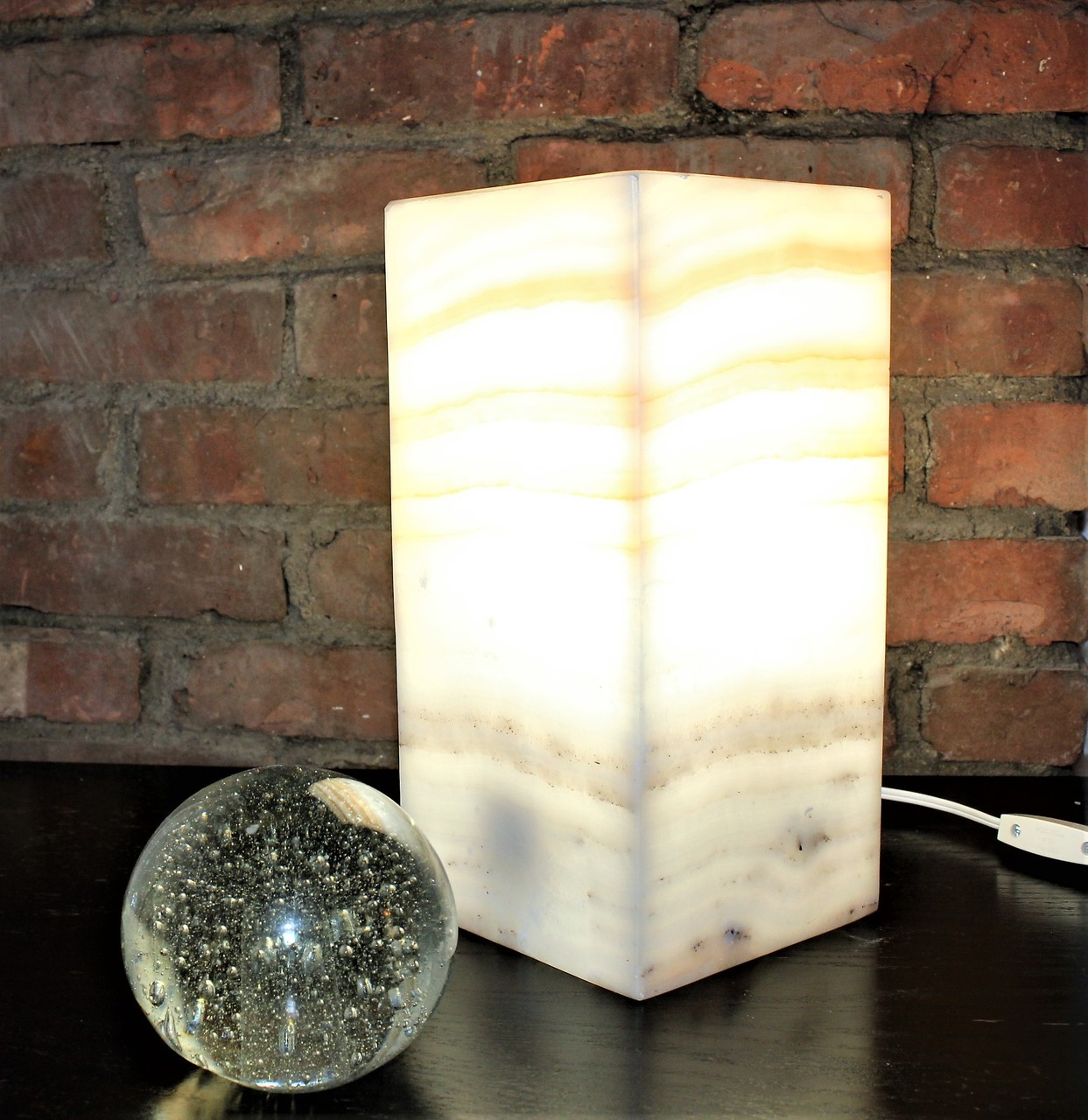 Onyx stone desk lamps with light 