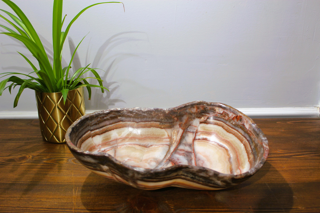 Fire Onyx Decorative Bowl - 100% Natural stone