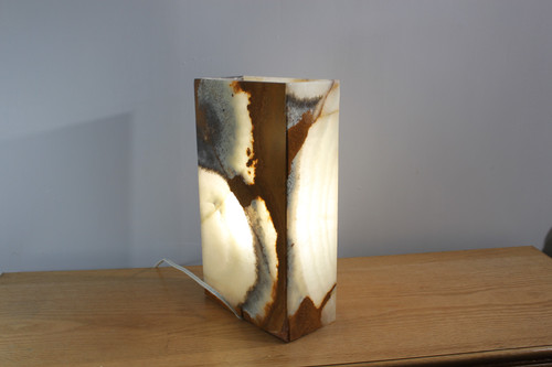 Soft green Onyx desk lamp in unique dimension - Beautiful natural creation