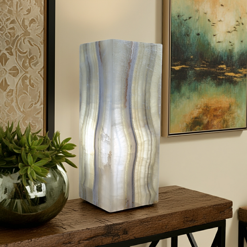 Soothing Green Onyx 'Purity' Lamp - Hand-Carved Natural Stone and polished finish