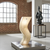 White Onyx Wave Floor Lamp, 51" - Modern Stone Sculpture White Onyx Wave Floor Lamp, 51" - Modern Stone Sculpture