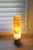 Premium Amber Onyx table lamp with brown veins, 16" - Beauty of natural stone