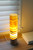 Premium Amber Onyx table lamp with brown veins, 16" - Beauty of natural stone