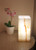 Elegant White Onyx Desk Lamp with a Hint of Golden Natural Veins, 12"