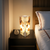 Onyx Table Lamp with Abstract, Cloudy Pattern in Golden Brown Tones, 16"