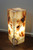Onyx Table Lamp with Abstract, Cloudy Pattern in Golden Brown Tones, 16"