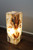 Onyx Table Lamp with Abstract, Cloudy Pattern in Golden Brown Tones, 16"