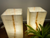 Bright Square White Onyx Table Lamp, 6 x 12 inch - Modern Stone Light