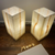 Bright Square White Onyx Table Lamp, 6 x 12 inch - Modern Stone Light