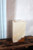 White Onyx table lamp with brown abstract pattern, 14"