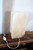 White Onyx table lamp with brown abstract pattern, 14"