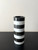 Cylindrical Black and White Onyx Stone Vase, 8"