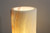White-Golden Brown Onyx Table Lamp – Handcrafted Stone Lighting (6" × 12")