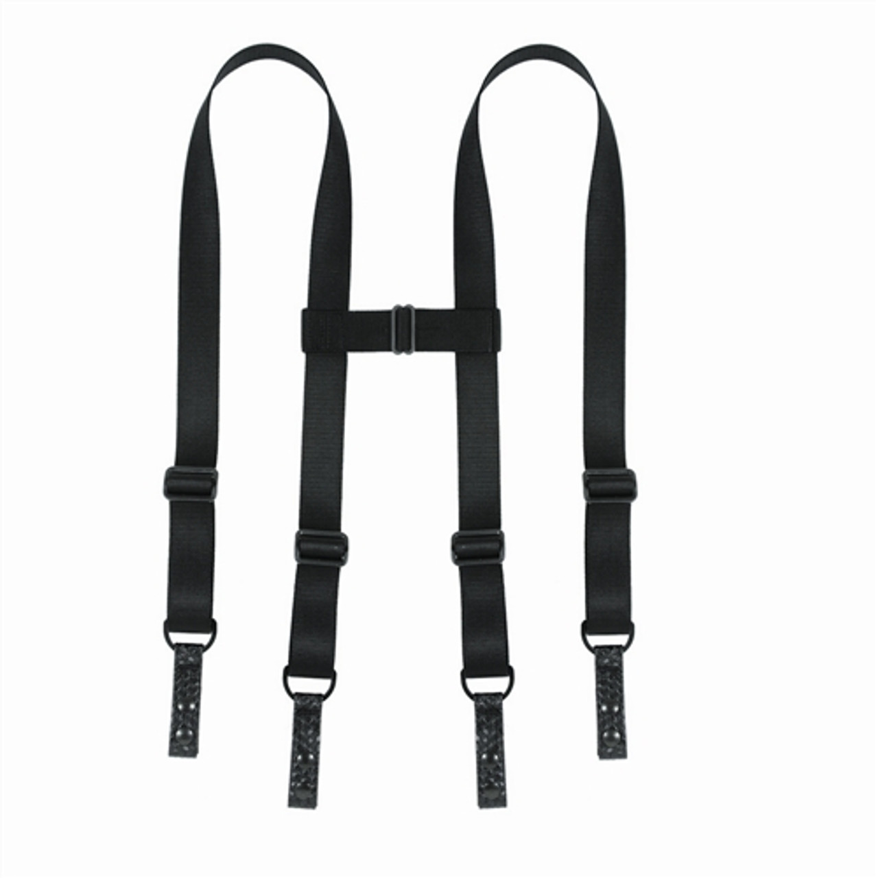 TUFF Products 2-Point Tactical Duty Suspenders w/ Contour X Harness, Black  Plain 
