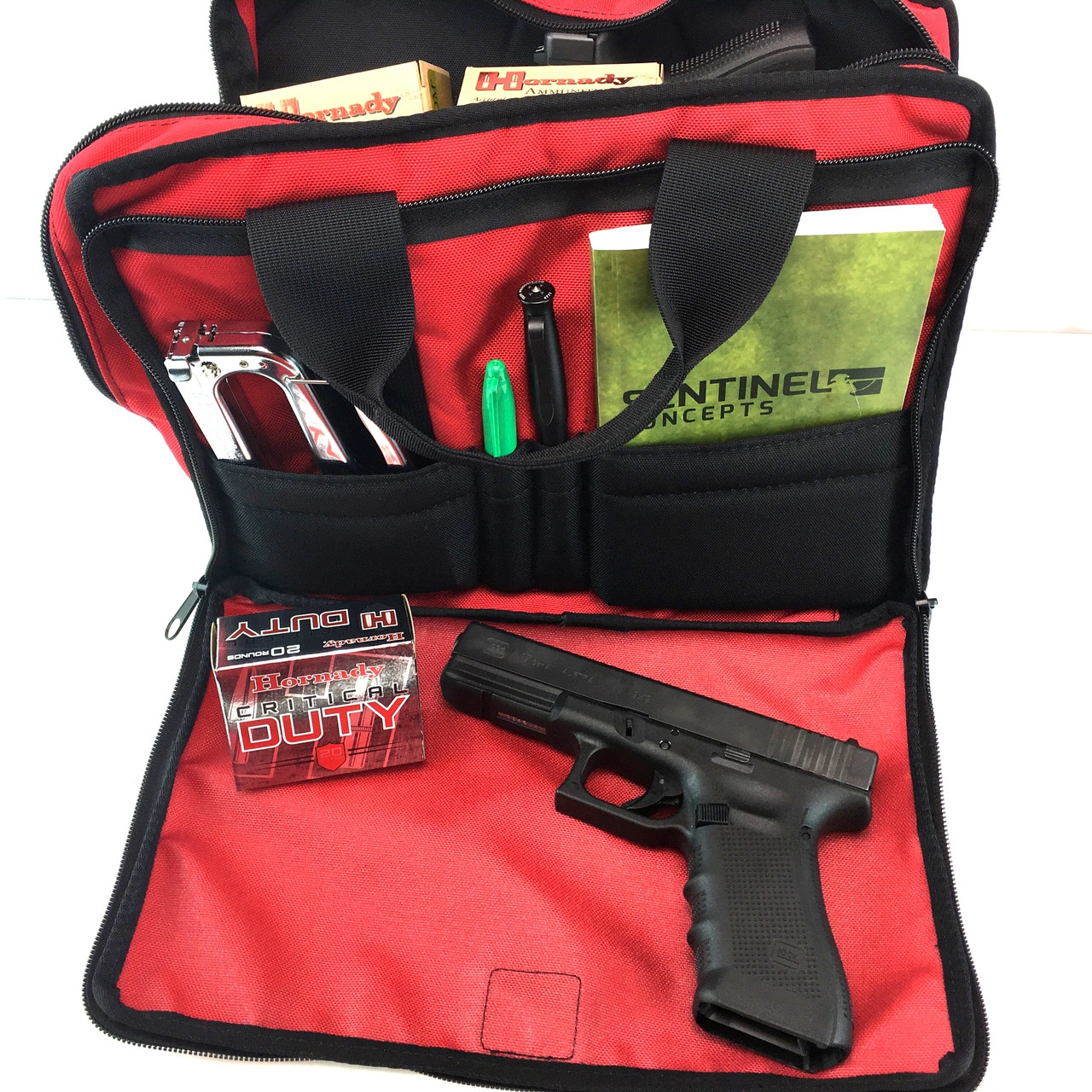 Blaster Bag Pro, All in One Range Bag for 2 Pistols ,Sentinel